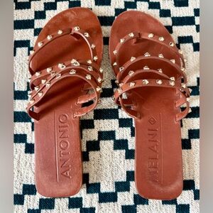 Antonio Melani Tan Studded Sandals